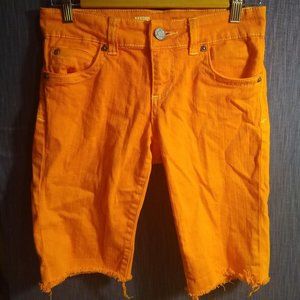 Bright Orange Jean Shorts